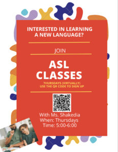 ASL American Sign Language opportunity to learn.