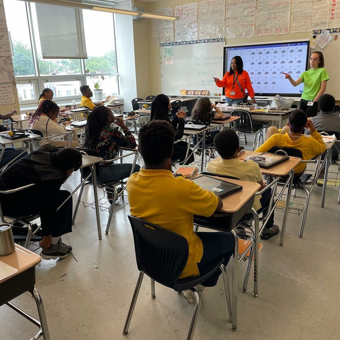 John Barry Elementary School students in the classroom