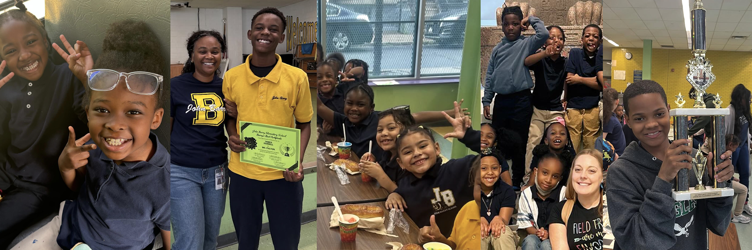 John Barry Elementary School collage of images representing diversity of students